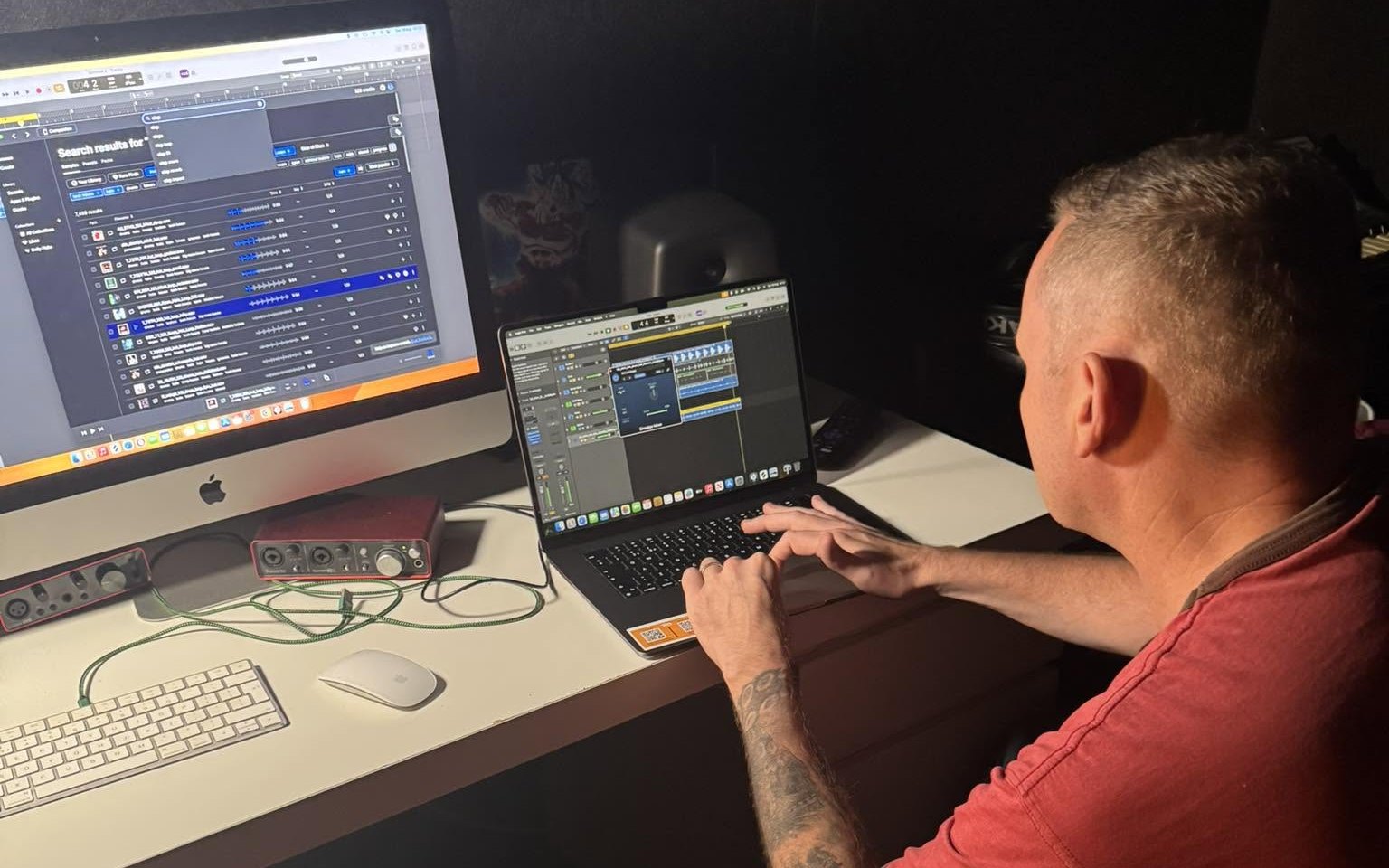A tutor working in Logic Pro during a mentoring session at The EQ Lab