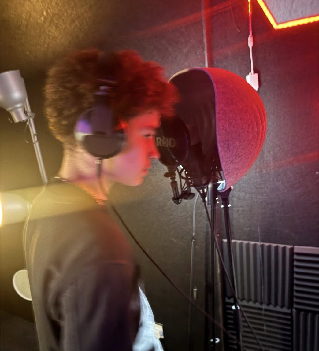 Recording vocals on a studio microphone